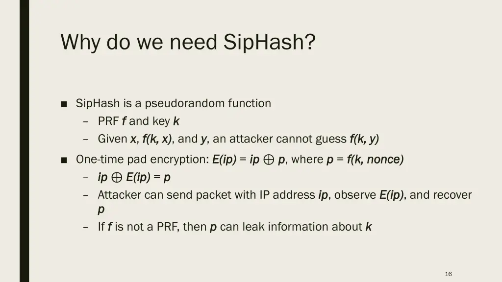 why do we need siphash