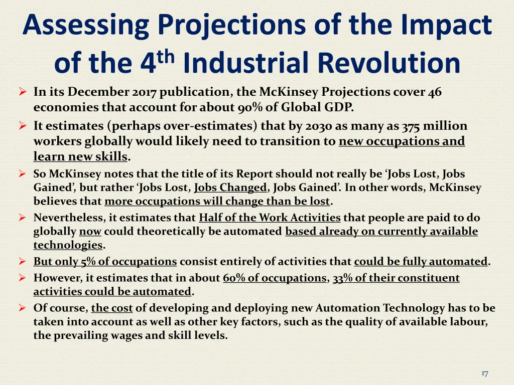 assessing projections of the impact 1