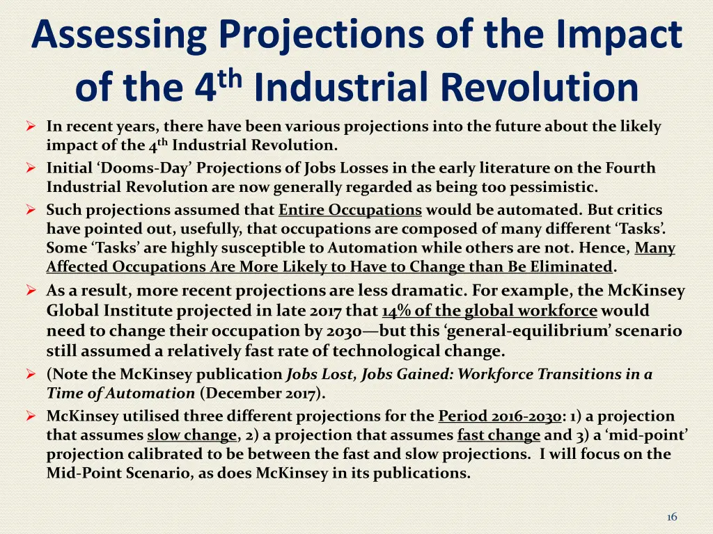 assessing projections of the impact