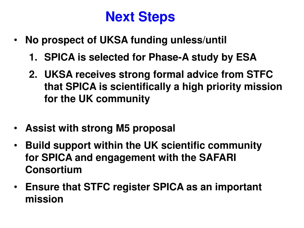next steps