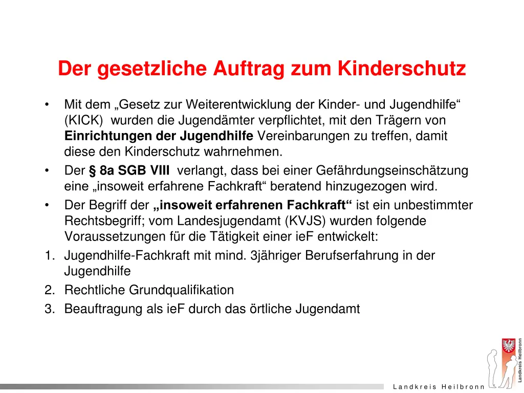 der gesetzliche auftrag zum kinderschutz
