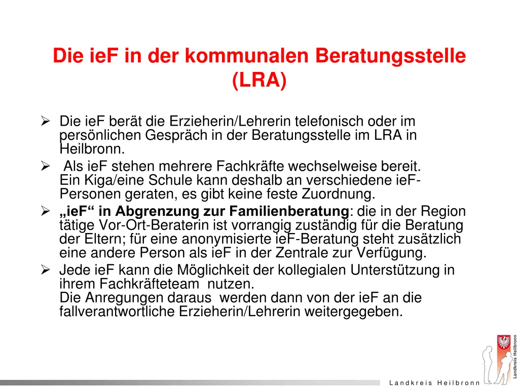 die ief in der kommunalen beratungsstelle lra