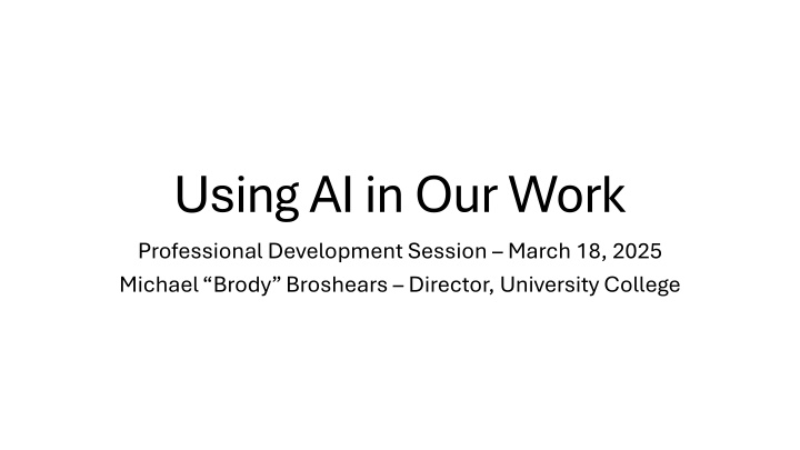 using ai in our work professional development