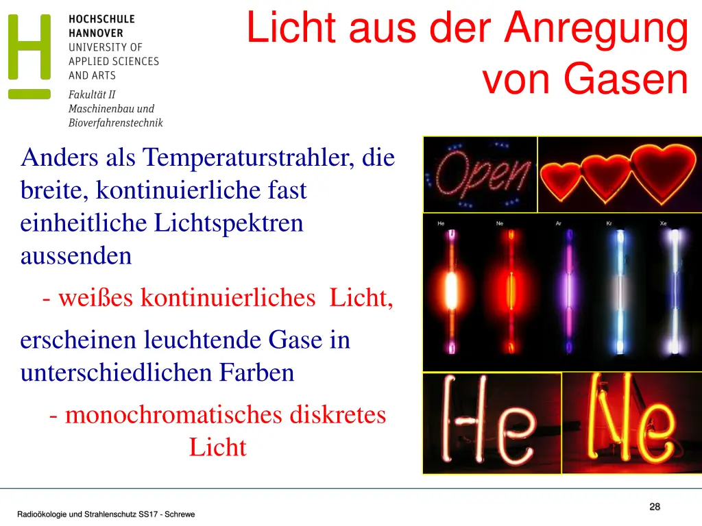 licht aus der anregung
