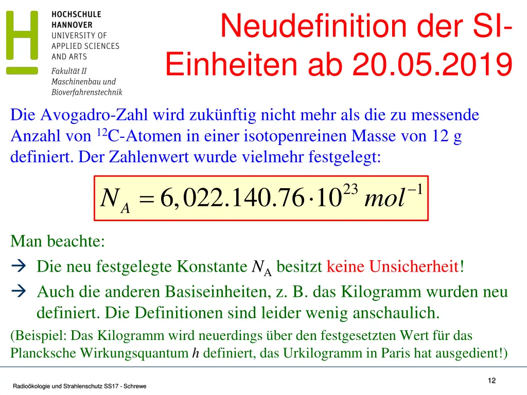 neudefinition der si einheiten ab 20 05 2019