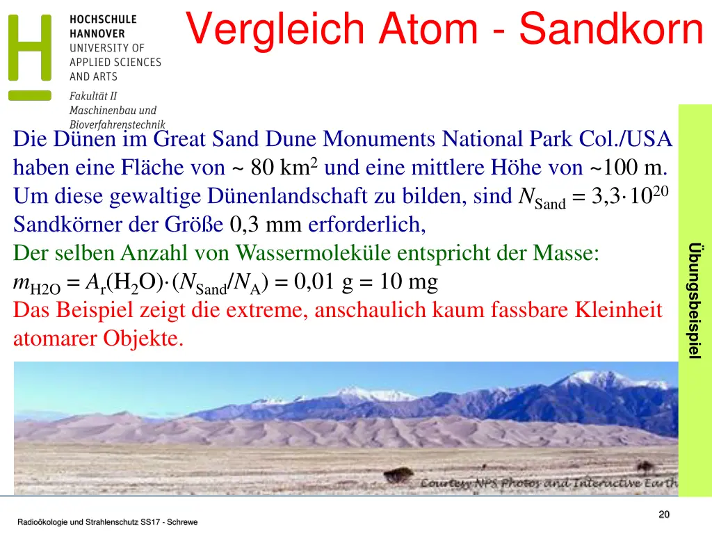 vergleich atom sandkorn