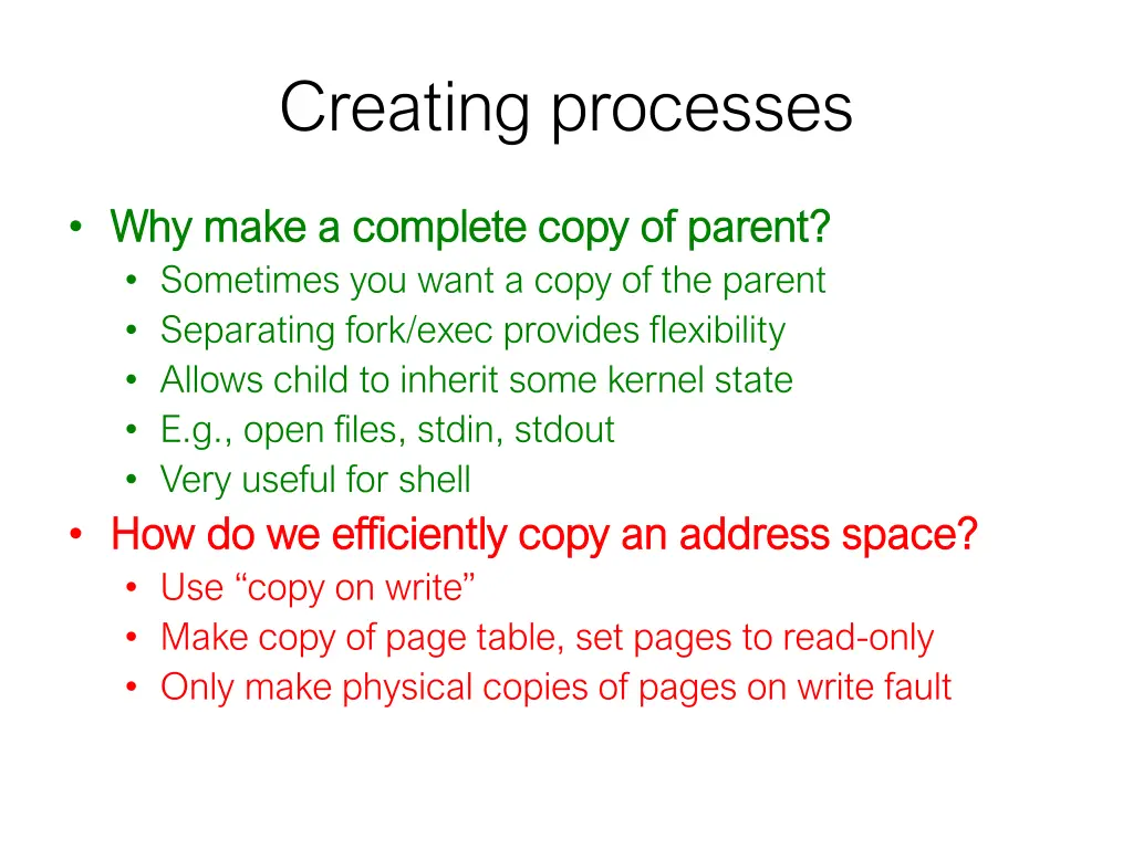 creating processes 1