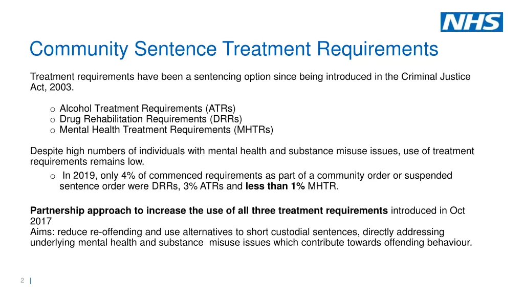 community sentence treatment requirements