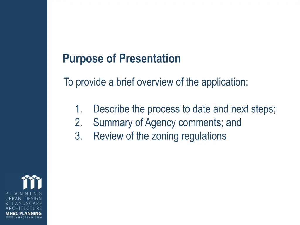 purpose of presentation