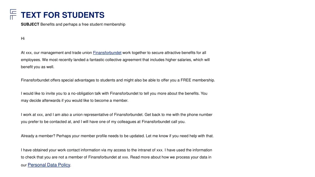 text for students
