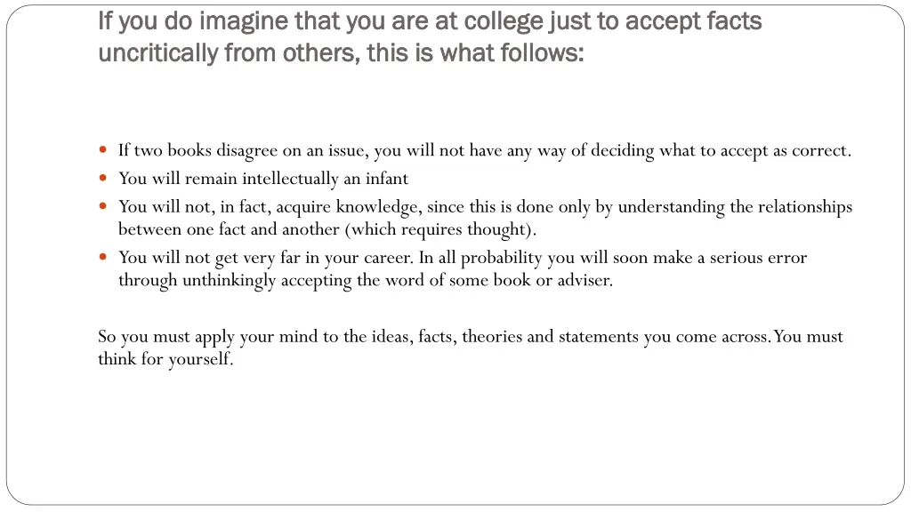 if you do imagine that you are at college just