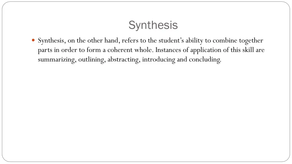 synthesis