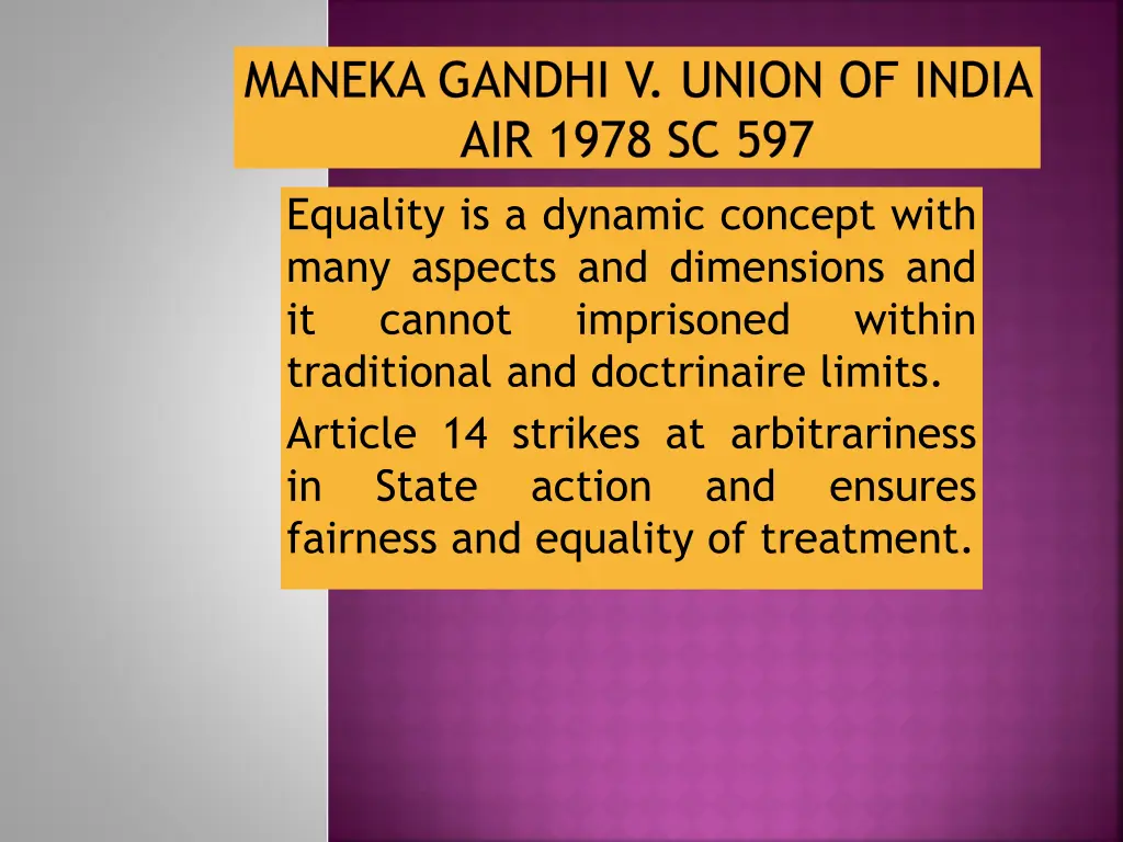 maneka gandhi v union of india air 1978