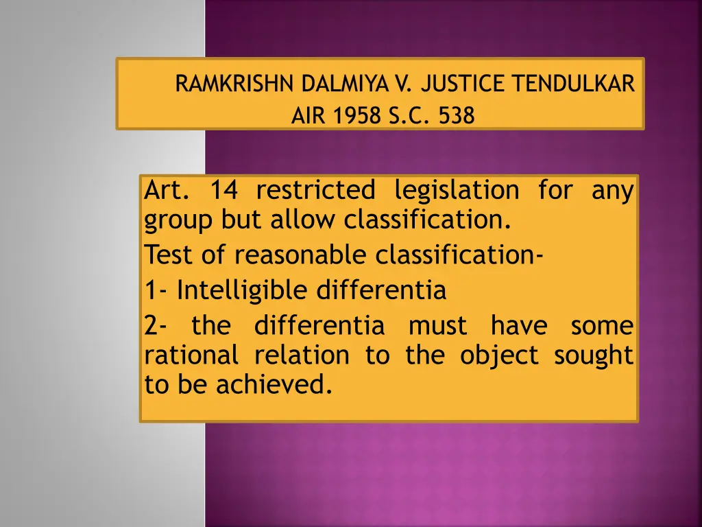 ramkrishn dalmiya v justice tendulkar air 1958