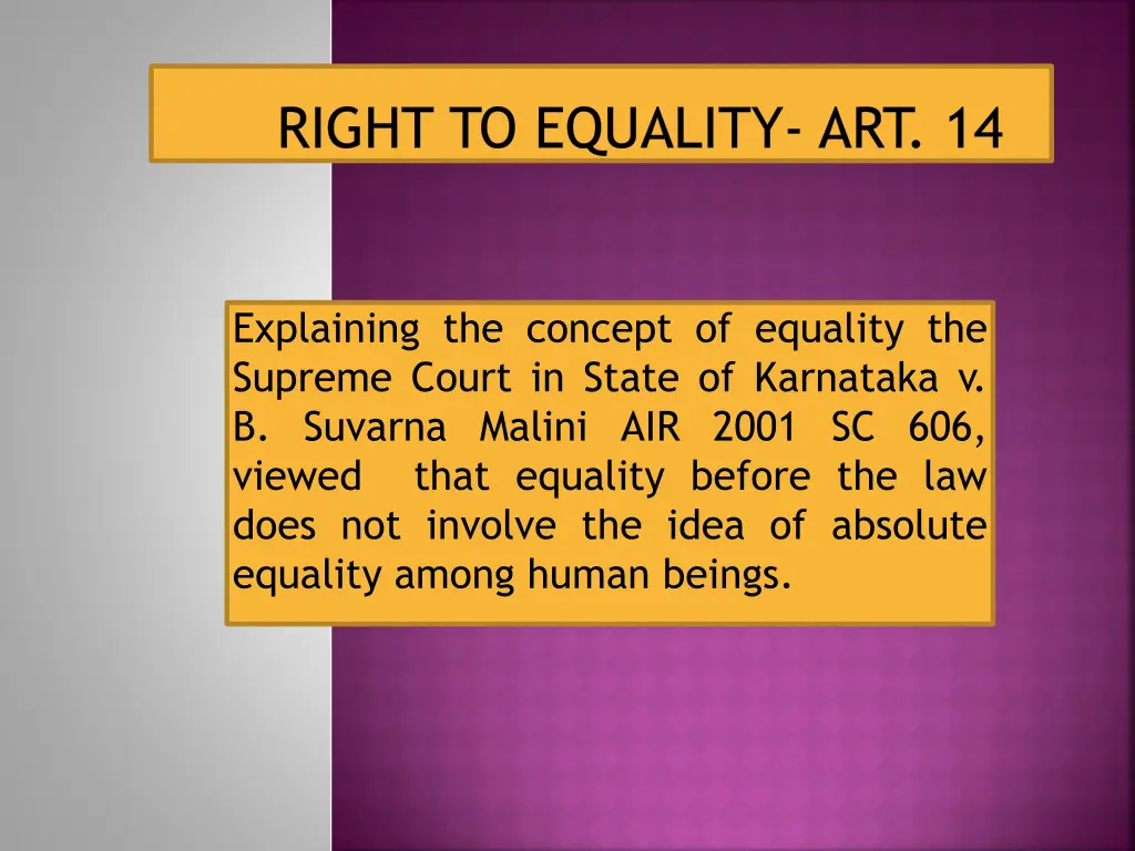 right to equality art 14