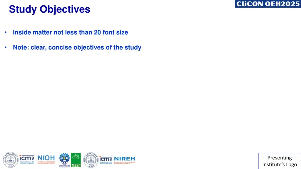 study objectives