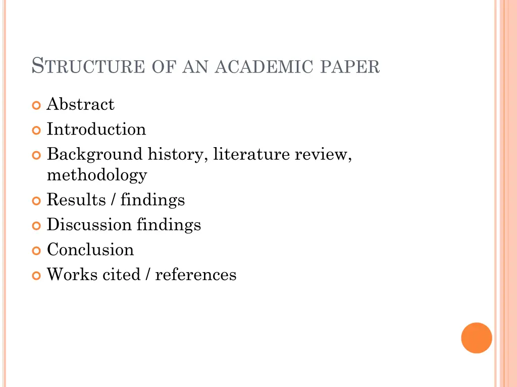 s tructure of an academic paper
