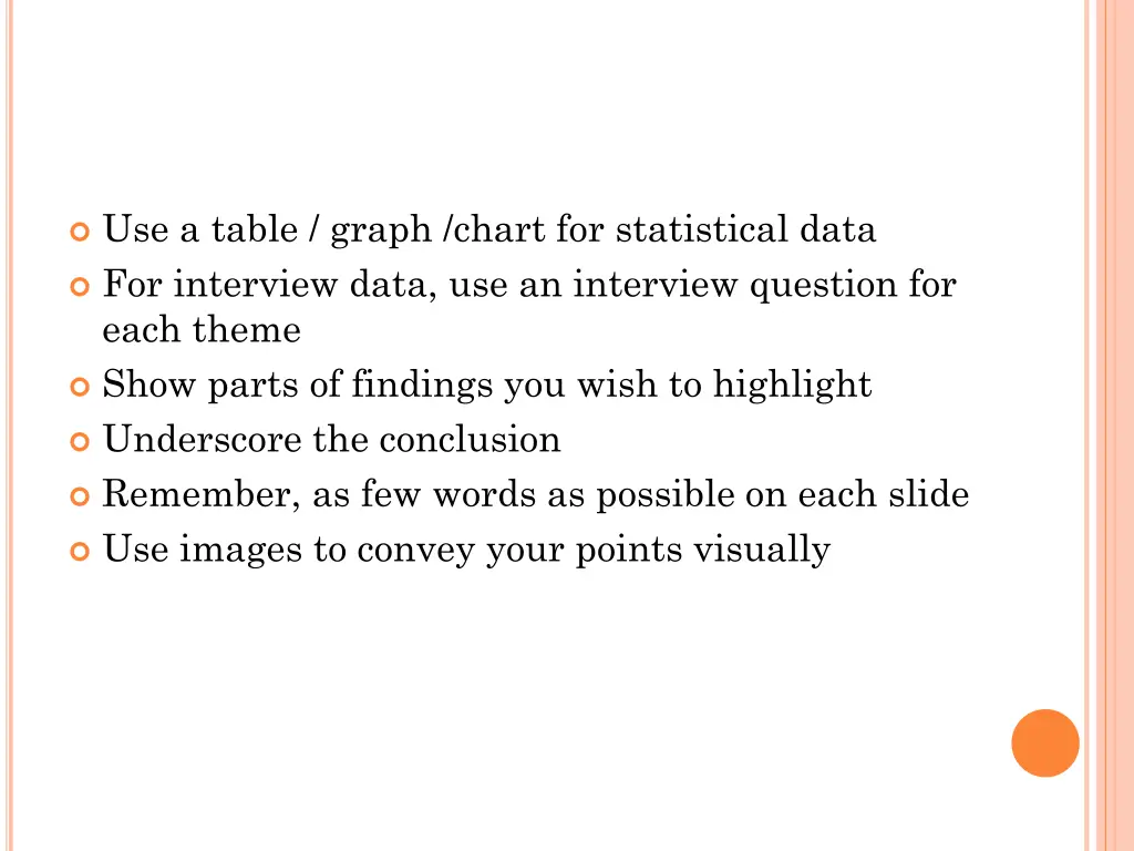 use a table graph chart for statistical data