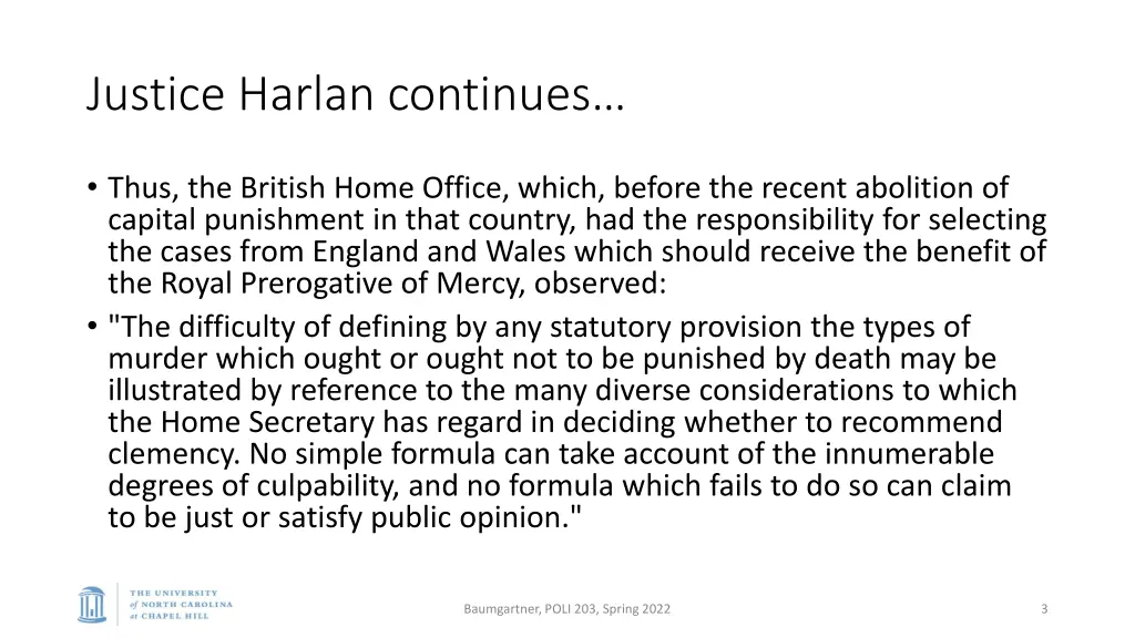 justice harlan continues