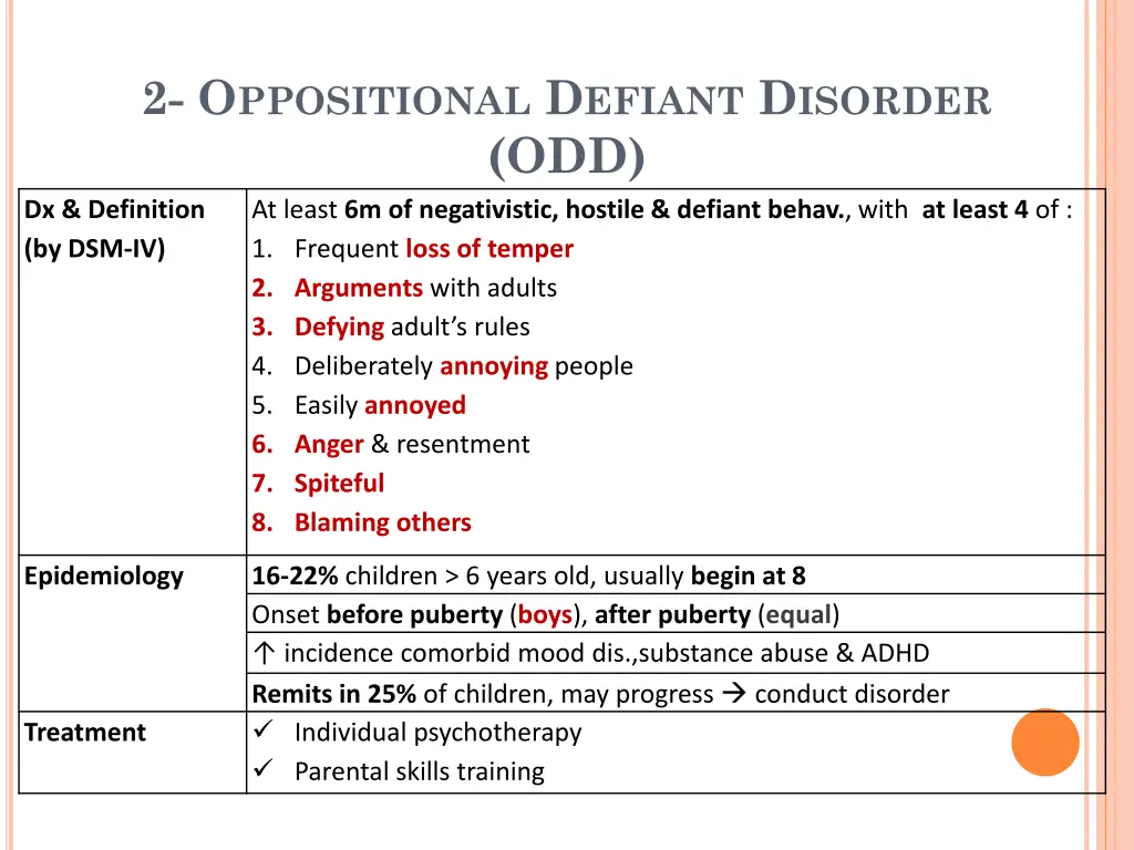 2 o ppositional d efiant d isorder