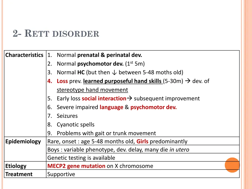 2 r ett disorder