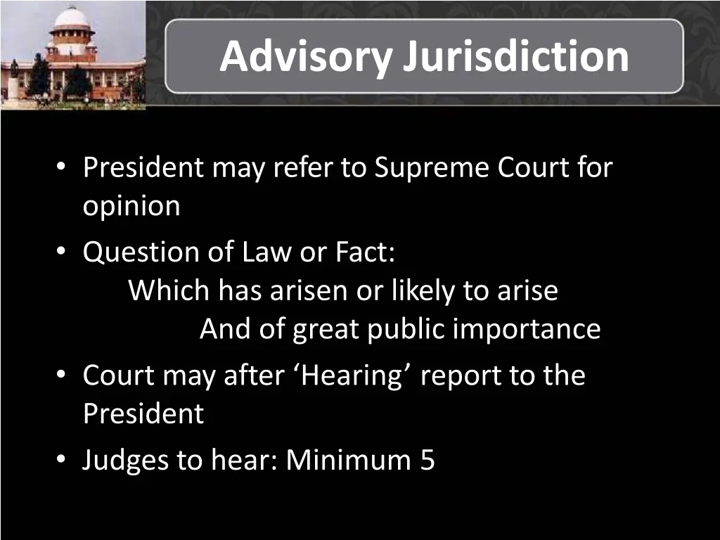 advisory jurisdiction