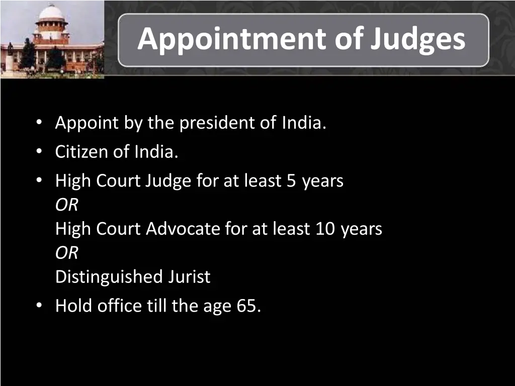 appointment of judges