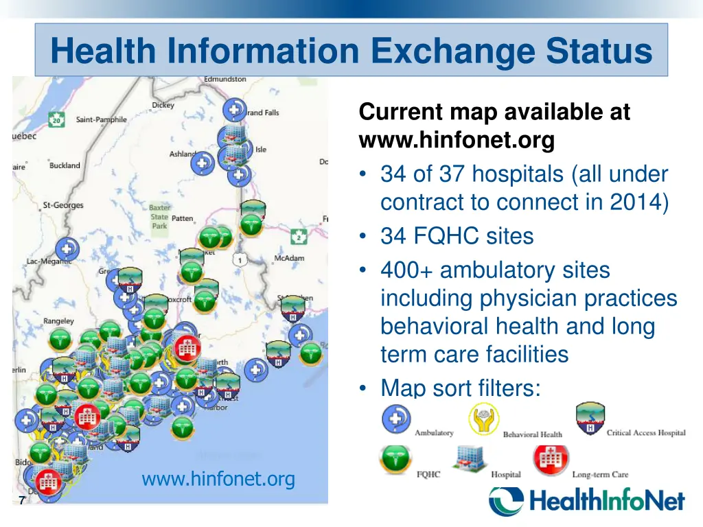 health information exchange status
