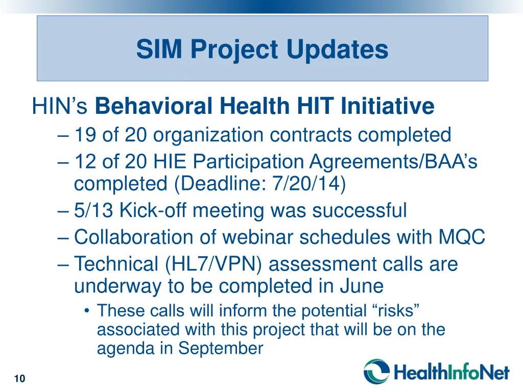 sim project updates