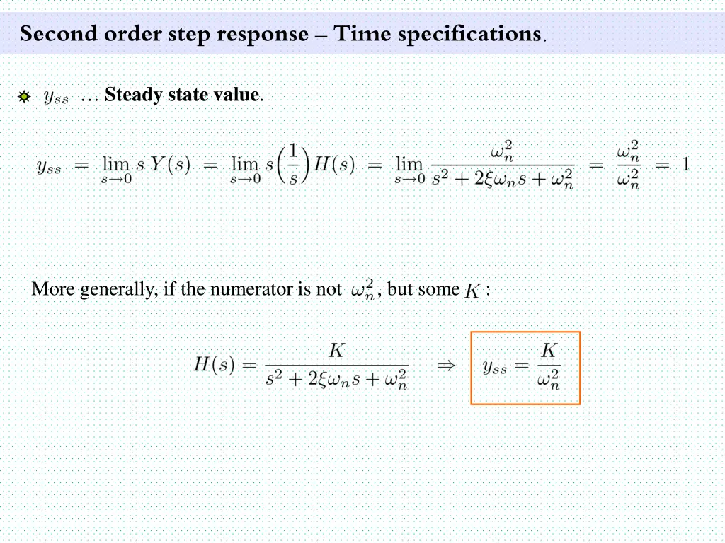 second order step response time specifications 2