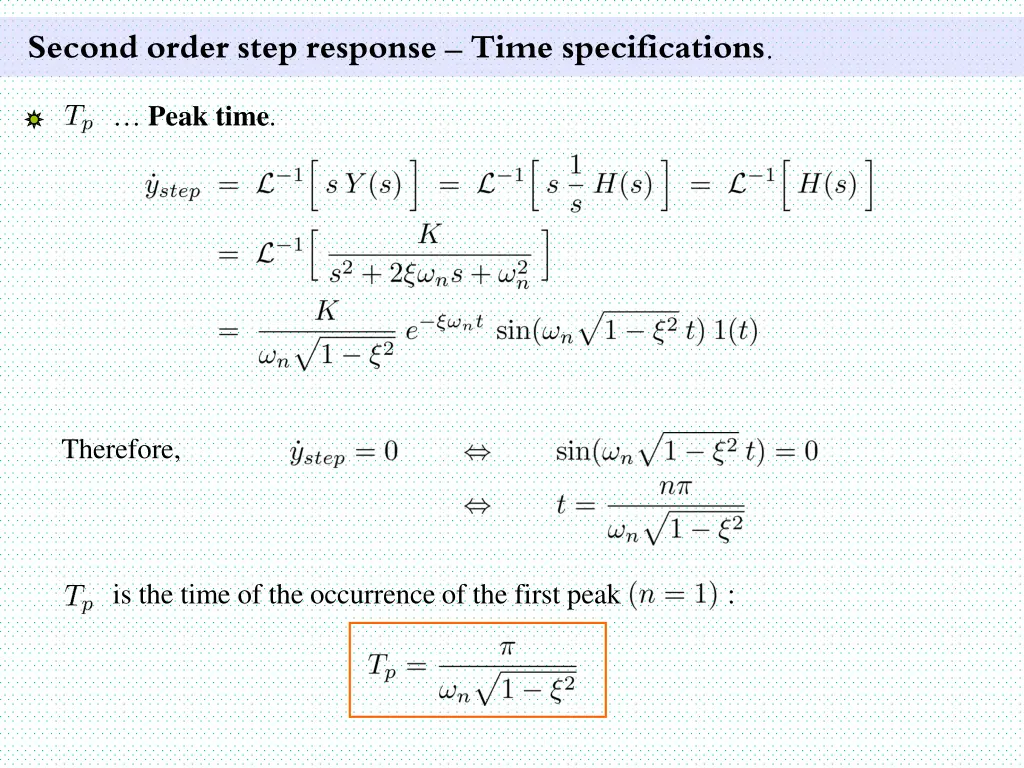 second order step response time specifications 3