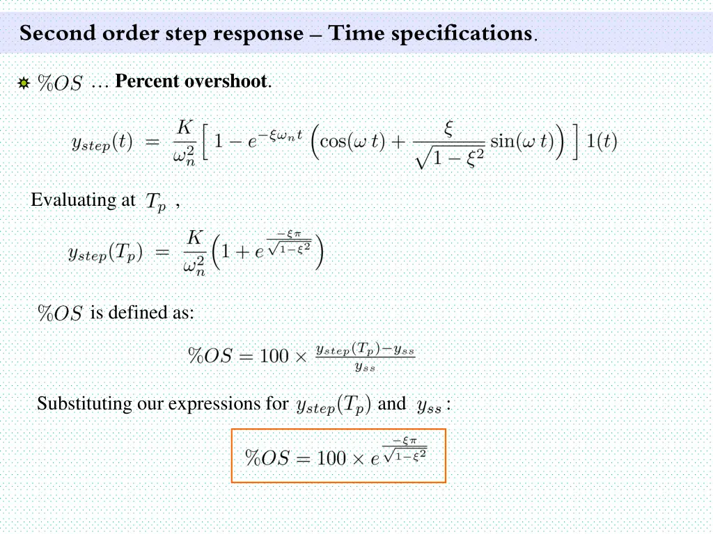 second order step response time specifications 4