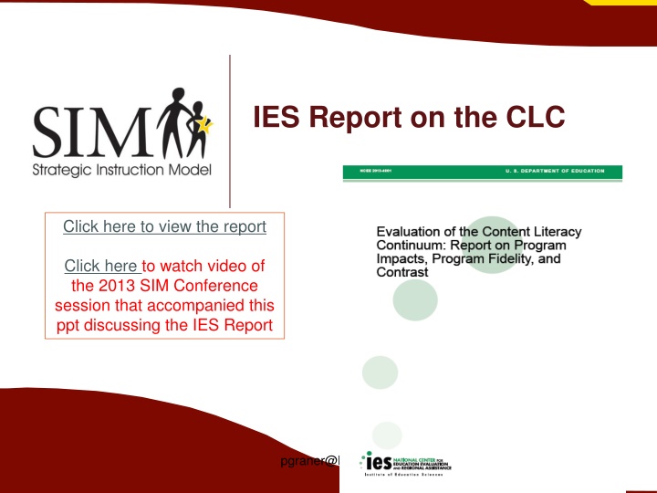 ies report on the clc