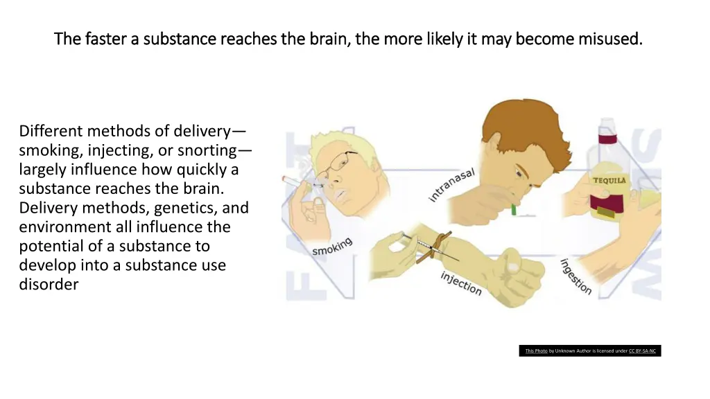 the faster a substance reaches the brain the more