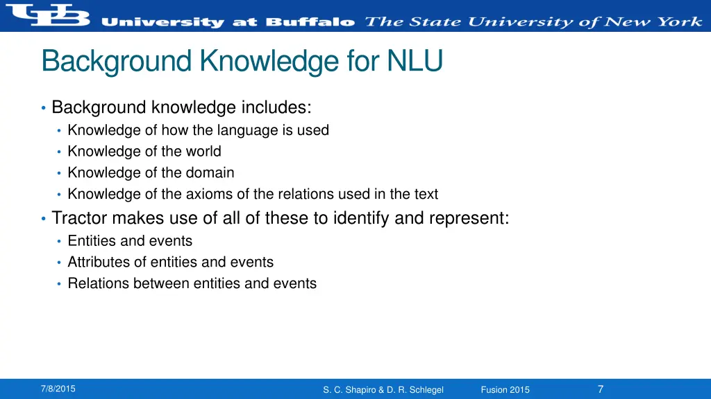 background knowledge for nlu