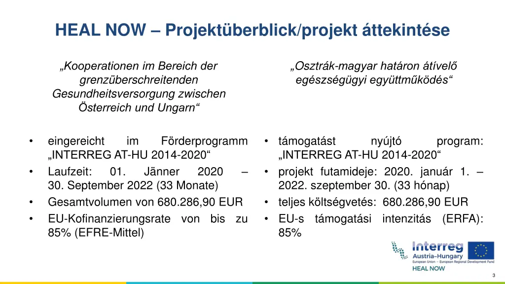 heal now projekt berblick projekt ttekint se