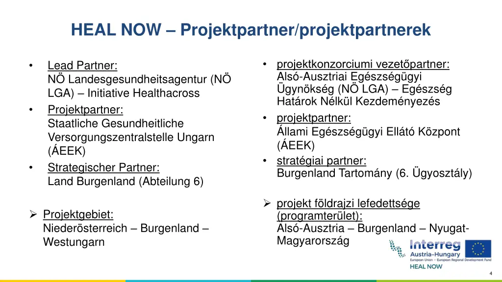 heal now projektpartner projektpartnerek