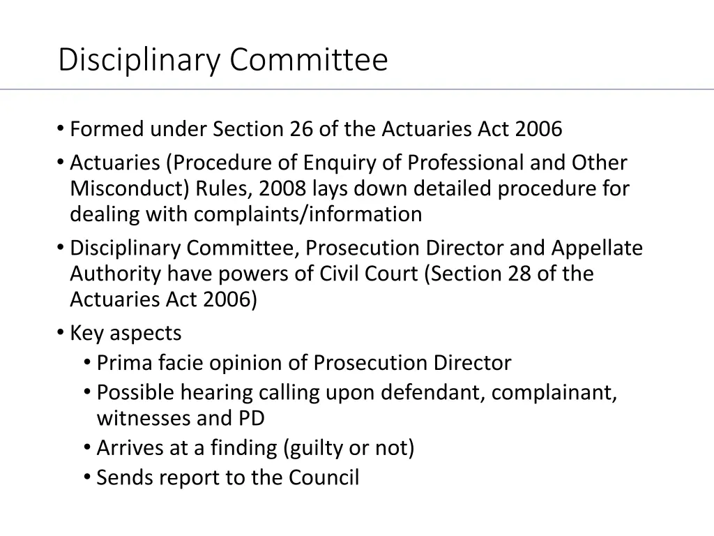 disciplinary committee