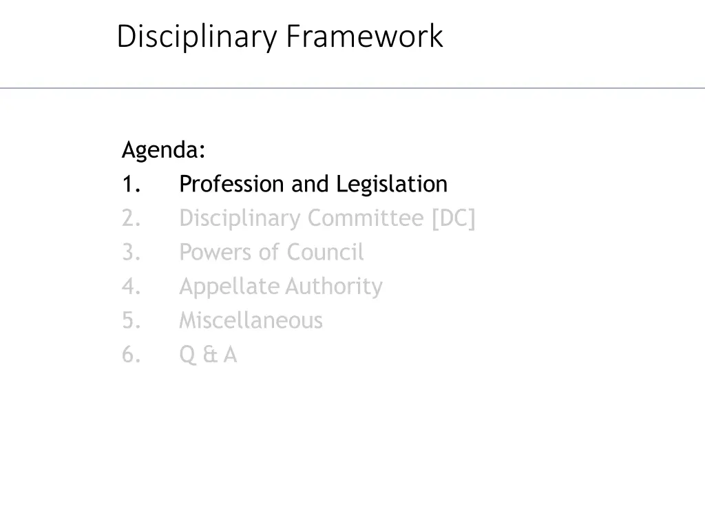 disciplinary framework 1