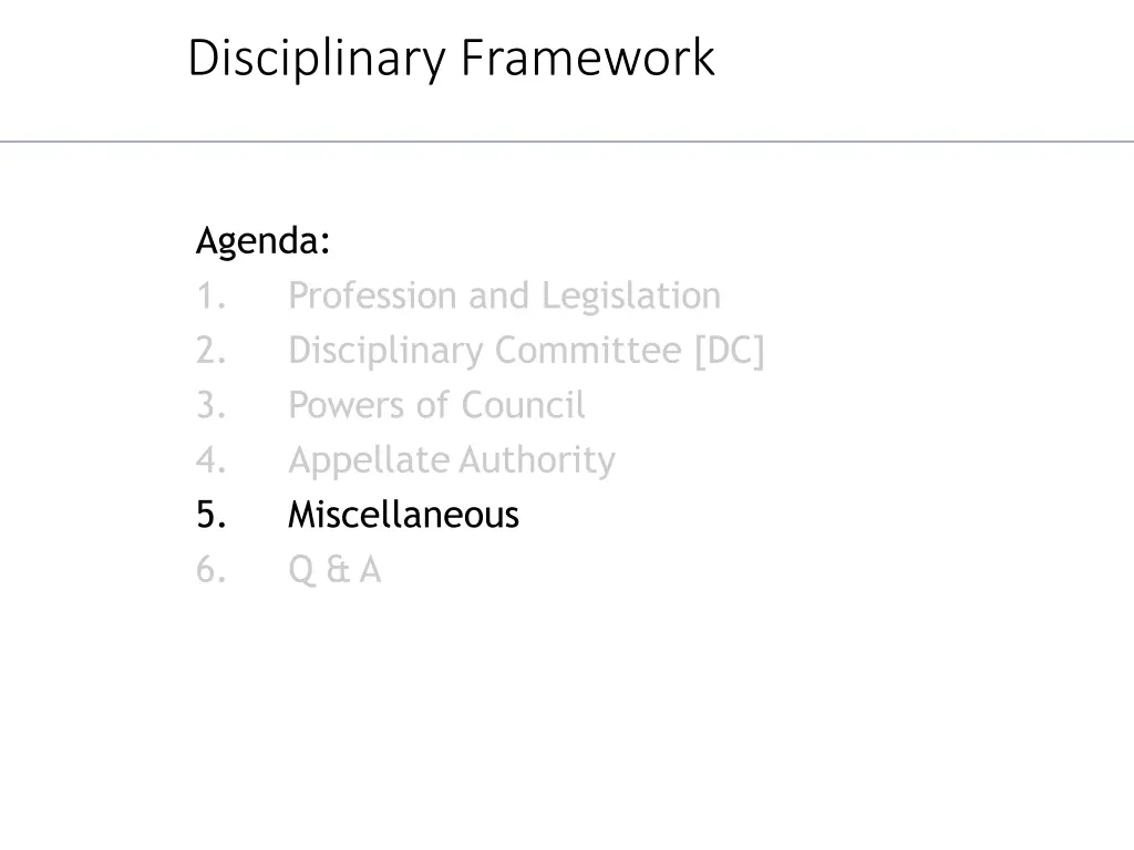 disciplinary framework 5