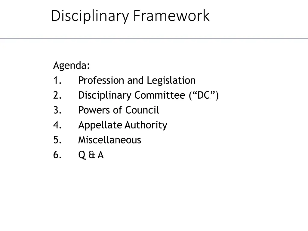 disciplinary framework