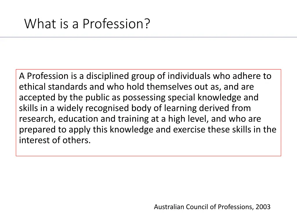 what is a profession