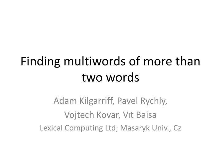 finding multiwords of more than two words