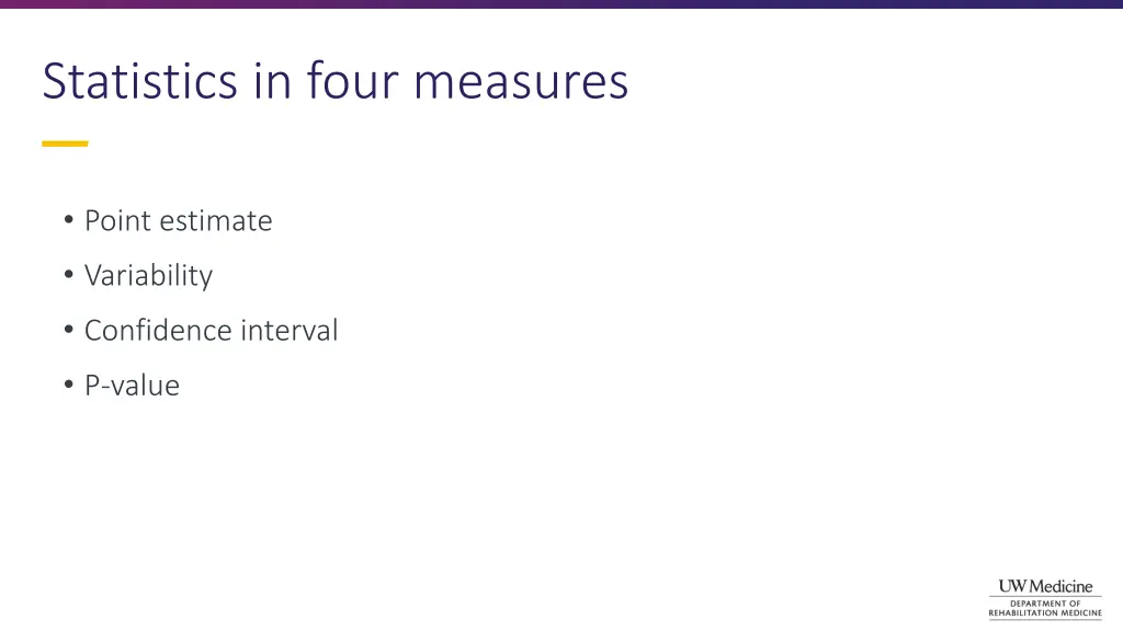 statistics in four measures