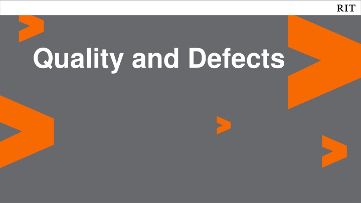 quality and defects