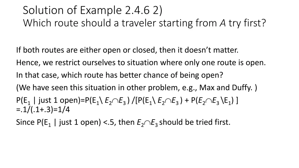 solution of example 2 4 6 2 which route should