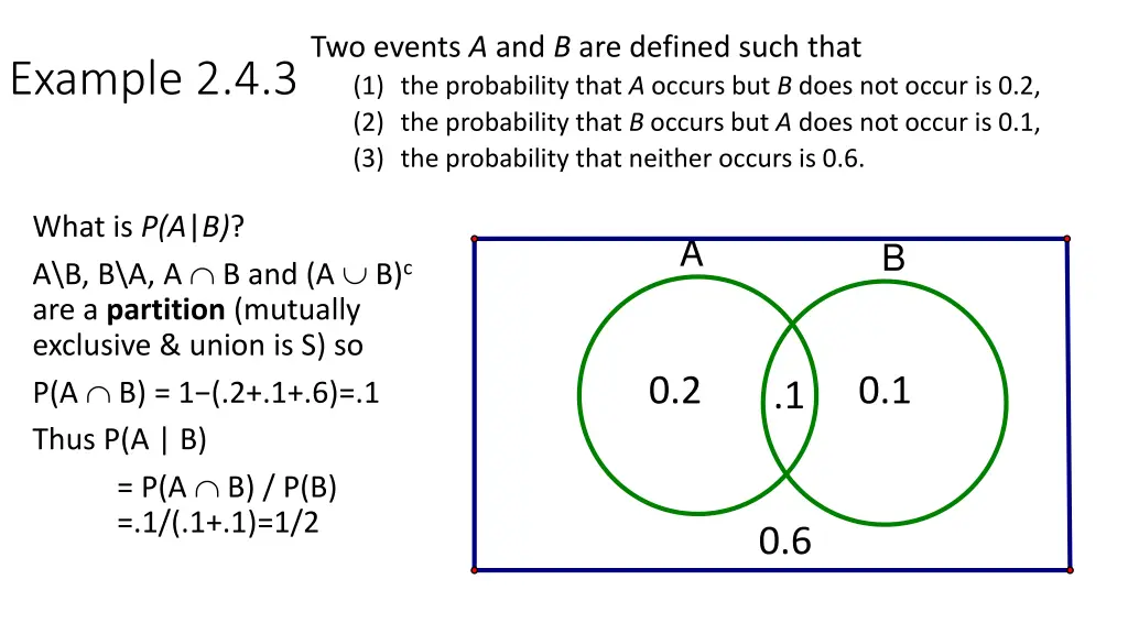 two events a and b are defined such that