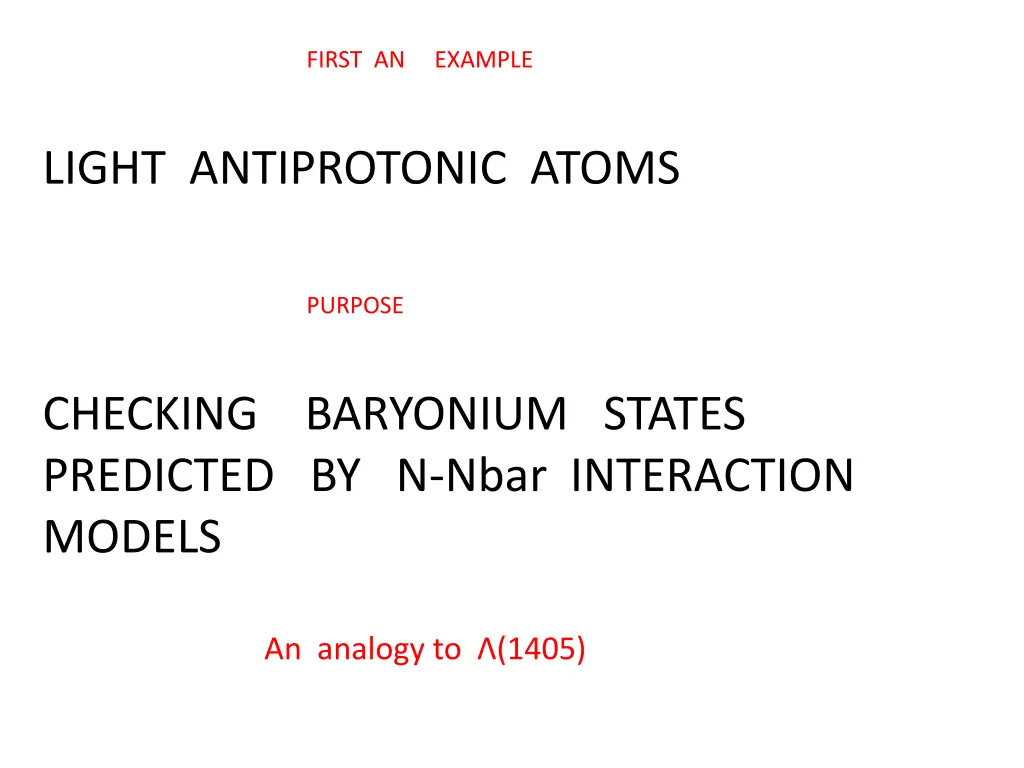 first an example