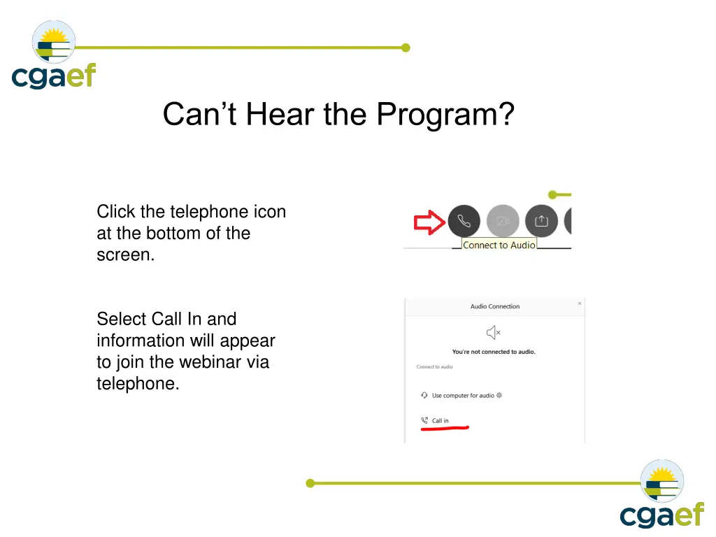 can t hear the program
