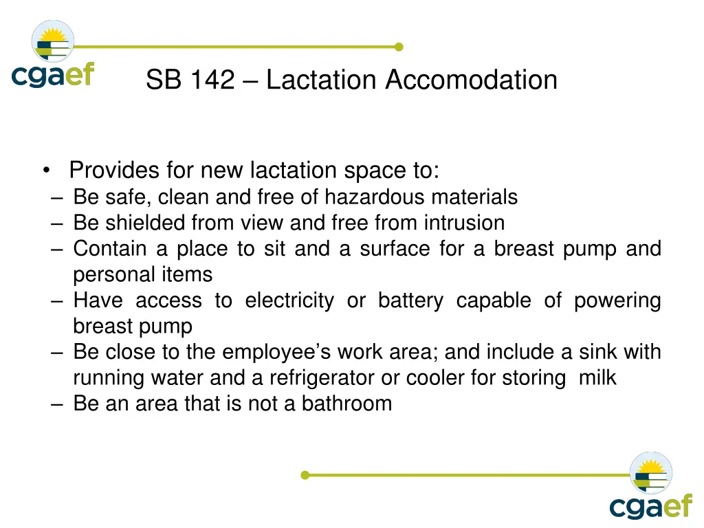 sb 142 lactation accomodation